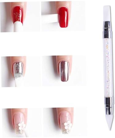 1PC Nail Art Sculpture Pens Silicone Dual Head Manicure Carving Pen Rhinestone Beads Picker Tool - Buy Online on GoSupps.com