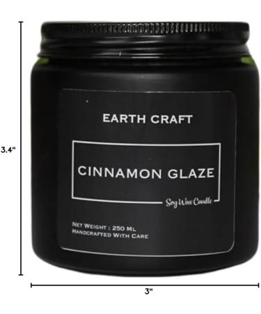 Earth Craft Aromatherapy Scented Candles | Handmade Soy Candles for Home D cor | Non-Toxic & Smokeless Cinnamon Glaze Aroma - Buy Online on GoSupps.com