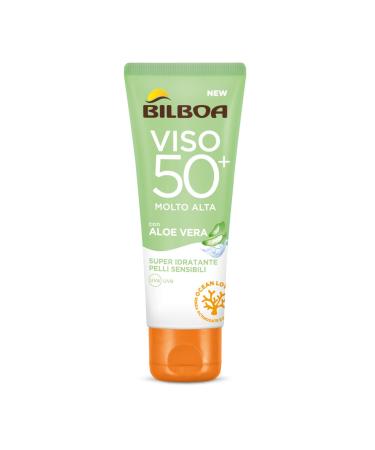 Bilboa Bilboa Aloe Sensitive Face Sunscreen SPF 50+ High SPF Sunscreen for Sensitive Skin Formula with Aloe Vera Protects and Moisturizes Sensitive Skin Alcohol-Free Water Resistant 50 ml