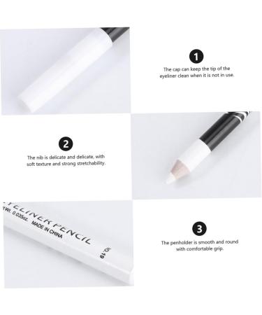 Mikinona 24pcs Eyeliner Pencil Brown Eyeshadow Glitter Eyeshadow Brown Eye Liner Pencil Wooden Pole White - Buy Online on GoSupps.com