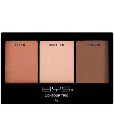 BYS Contour Trio - Lift  Contour  and Highlight Palette  3-Color Shade Compact Makeup Set  Beauty Contouring Kit - Sassy