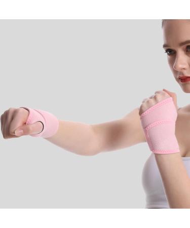 Adjustable Pink Wrist Wrap - Breathable Elastic Support for Sports | International Shipping - Buy Online on GoSupps.com