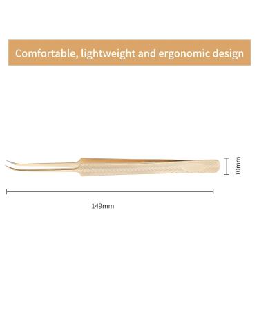 Lash Extension Tweezers: Fiber Tip, Professional Artist Tech Kit for Volume Eyelash Extensions - Golden Fine Tweezers - Buy Online on GoSupps.com