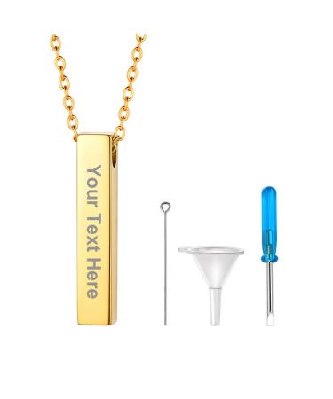 Prosteel urn chain personalized cross/Maria/life tree trailer necklace memorial ash pendant with 55cm/50cm chain chain stainless steel/18k gilded memory jewelry accessory 08 gold not personalized