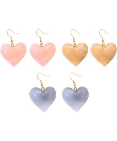 Buy Feyley Earrings - 3 Pairs Korean Fashion Minimalist Hook Vintage Y2K Peach Heart Party Jewelry for Women & Girls - Buy Online on GoSupps.com