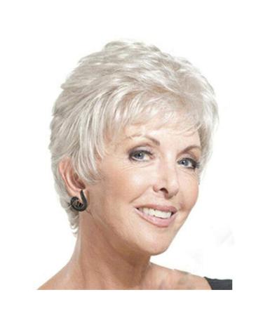 Short Straight White Fluffy Wig for Women | Perfect Party Hairstyle for Mothers - Buy Online on GoSupps.com