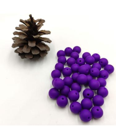 50pcs Classic Purple Silicone Round Beads - 15mm Sensory Beads for DIY Jewelry Making - Buy Online on GoSupps.com