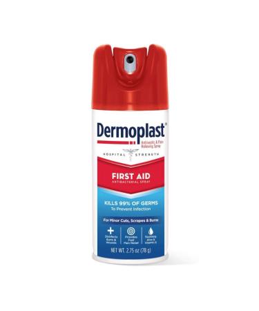 Dermoplast First Aid Spray, Analgesic & Antiseptic Spray for Minor Cuts, Scrapes and Burns, 2.75 Ounce