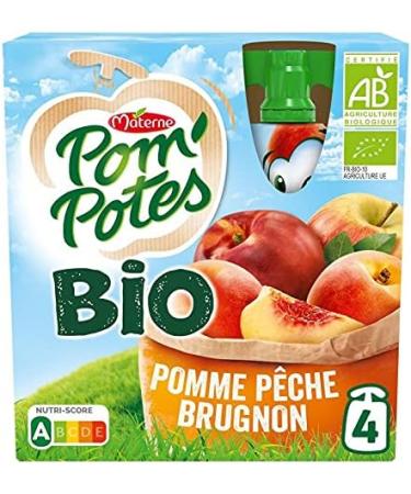 POM'POTES - Organic No Added Sugar Apple Peach Nectar 360G - Pack of 4 - Sold in Packs - Buy Online on GoSupps.com
