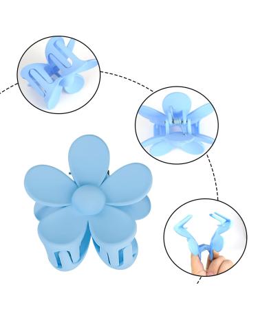 Non Slip Matte Flower Hair Clips - Set of 8 Large Daisy Hair Claw Clips for Thick Hair - Cute Hair Accessories for Women and Girls in 8 Colors - Buy Online on GoSupps.com
