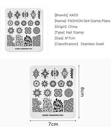 Alexnailart Stainless Steel Nail Stamping Template - Manicure Nail Art DIY Decoration FA064 - Buy Online on GoSupps.com