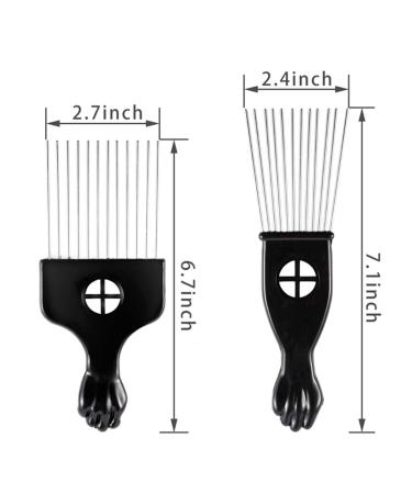 CAREHOOD 3 Pack Metal Hair Pick Set for Curly Hair - Wide Tooth Afro Pick for Men and Women - Hair Styling Tool for Wig, Braid, and Detangling - Buy Online on GoSupps.com