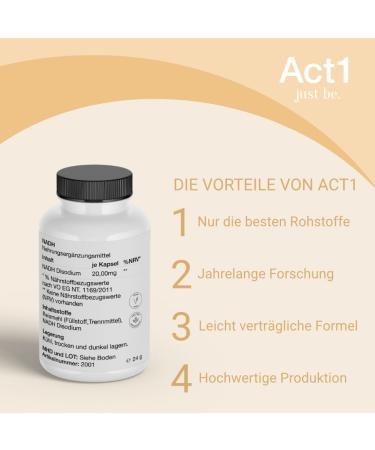 NADH Act 1 - Boost Energy & Concentration | Cell Regeneration Immune Support & Longevity | 55+ Formula - Buy Online on GoSupps.com
