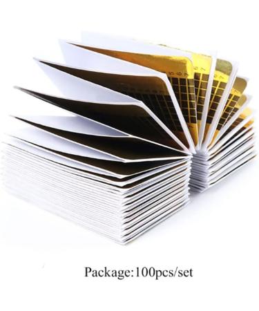 100 Pcs Gold Rectangle Nail Forms Self-Adhesive And Durable Nail Extension Molds Suitable For Uv Gel With Numbers Tips Form Guide for Nail Diy Enthusiasts And Learners - Buy Online on GoSupps.com