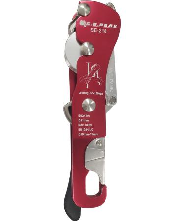 S.E.PEAK Climbing Double Stop Descender - Self-Braking, Self-Locking Rappelling Belay Device for 10-13mm Rope - Rescue & Arborist Tool - Hand Control - Red - Buy Online on GoSupps.com