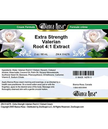 Bianca Rosa Valerian Root Extract Cream - Extra Strength (2 oz) | ZIN 514278 - Buy Online on GoSupps.com