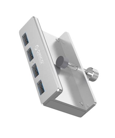 FOMIYES 1STK 4-Port USB30-HUB plus power supply connection USB HUB 3.0 4 ports computer 4 ports hub laptop USB power hub computer USB transmission ports desk power supply silver 8.9x4.6cm