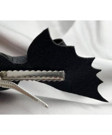 Halloween Hair Bows Clip Barrette | Goth Hair Accessories for Women and Girls | Black Bat Hair Bow for Costume Cosplay - Buy Online on GoSupps.com