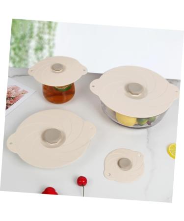 Alipis Bowl Use Lid Supply Leak-proof Home Daily Universal Accessory Multi-function Kitchen Reusable Cover 23X23X2CM Beige - Buy Online on GoSupps.com
