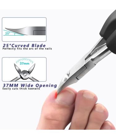 Professional Toe Nail Clippers for Thick Nails - Stainless Steel Ingrown Toenail Tool for Men, Women, and Seniors - Fingernail Clippers Set in Black - Buy Online on GoSupps.com