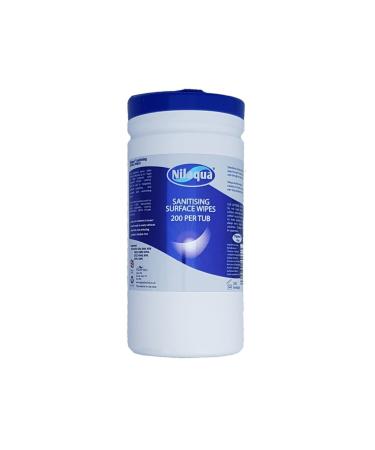 Nilaqua Sanitising Surface Wipes Alcohol Free and Fragrance Free All-Purpose and Non-Tainting 200 Per Tub