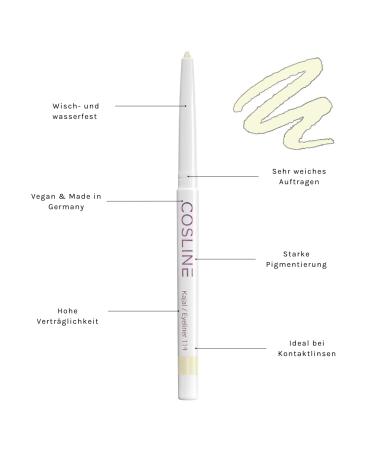 Cosline Kajal & Eyeliner No. 114 - Champagne Color Waterproof Vegan Soft Application Strong Pigmentation - Made in Germany - Buy Online on GoSupps.com