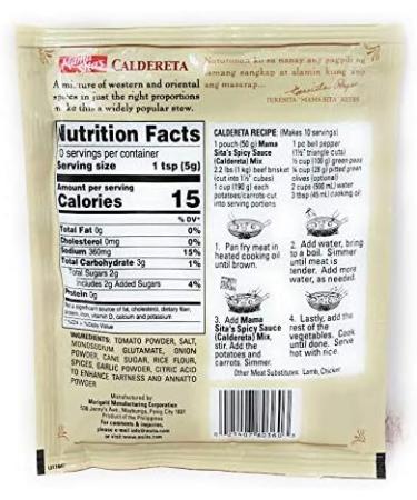 Mama Sitas Caldereta Spicy Sauce Mix 1.76oz (50g) 3 Pack Caldereta Spicy Sauce Mix 50 g (Pack of 3) - Buy Online on GoSupps.com
