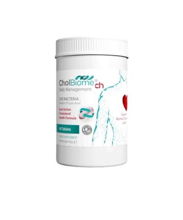 CholBiomeCH Probiotic Supplement Daily Management 4 Billion CFU per dose Dual Action Cholesterol Health Formula 40 Tablets