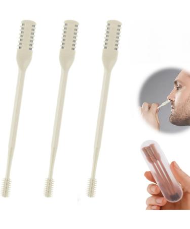 2-in-1 Nasal Hair Cutter Double Sided 360 Rotating Nose Hair Trimmer with Ear Picker Nostril Hair Remover Tool for Men and Women Beige Pack of 12