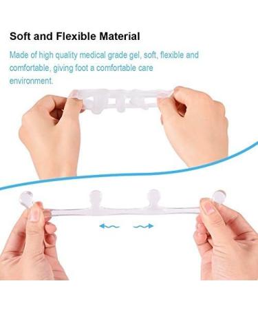 Doact Gel Toe Separator Stretcher Bunion Corrector - Relieve Pain of Hallux Valgus and Hammer Toe - Silicone Toe Straightener Spacer for Men and Women (2 Pair) - Buy Online on GoSupps.com