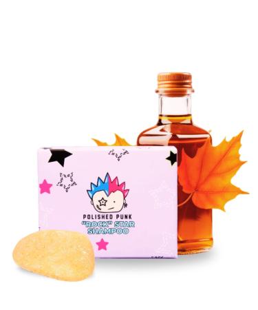 Rock Star Solid Shampoo Bar Organic and All-Natural Ingredients for All Hair Type Shampoo Soap Bar for Women Men Kids and Tweens - Polished Punk