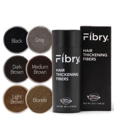 Fibry Volume powder for hair with 100 natural fibers instant hair densification or fine hair instant remedy against thinning and baldness 28 g gray gray