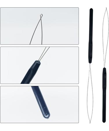 EUPSIIU 20 Pieces Hair Extension Loop Needle Threader Pulling Hook Tool Threader Pulling Hook Tool Nano Bead Device Tool Black Loop Threader for Hair Styling Tools or Feather Extensions (Black) - Buy Online on GoSupps.com