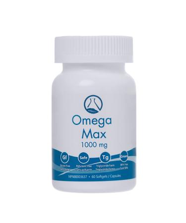 Nugevity Omega Max Fish Oil - 60 Softgels 1000mg Omega-3 Supplement with EPA and DHA No Burp Enteric Coating