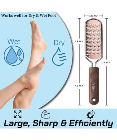 Callus Remover Pedicure Kit 3PC KN FLAX Large Foot File Small Toenail Grater and Brush for Heel - Colossal Foot Rasp Scraper Tools for Dead Skin Removal Scrubber for Wet and Dry Feet Callous Shaver - Buy Online on GoSupps.com