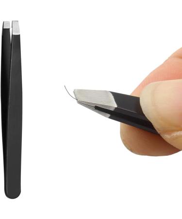 KINGMAS Stainless Steel Eyebrow Tweezers Set of 5 with Travel Case - Perfect for Brow Shaping and Ingrown Hair Removal (Black) - Buy Online on GoSupps.com