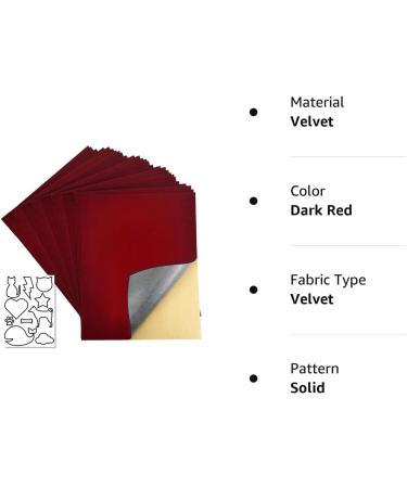 20 Pcs Self Adhesive Velvet Sheet Self-Adhesive Flannel Fabric for Jewelry Box Lint Lining Sticky Size:8.8X11.8 Inches(Dark Red) - Buy Online on GoSupps.com