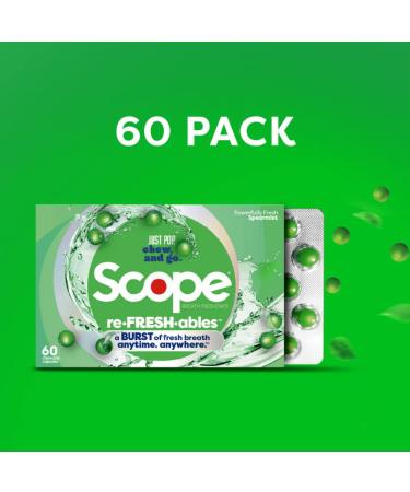 Scope Refreshables On-The-Go Chewable Capsules - Powerfully Fresh Spearmint (60ct) - Buy Online on GoSupps.com
