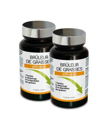 NUTRIEXPERT Effiness Fat Burner - Destocks and Degrades Fat - Slimming Aid and Weight Loss - Reinforced Formula - Guarana Mate Green Tea Chrome Choline - Pack of 2 Products