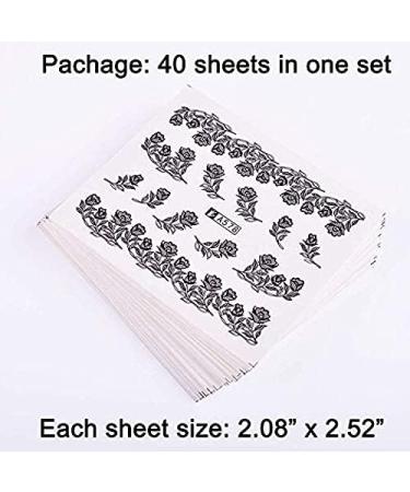 40 Sheets Nail Art Stickers Water Transfer Nail Decals Black Lace Flower Series Design Manicure Tips Nail Tips DIY Toenails Nail Art Decorations Accessories - Buy Online on GoSupps.com