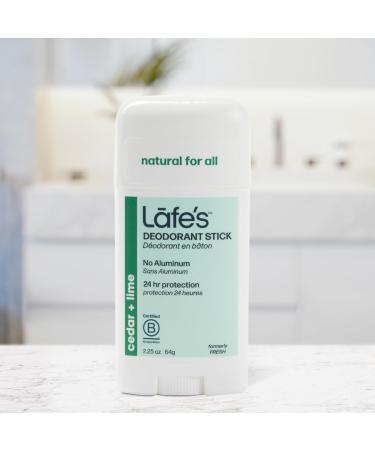 Lafe's Natural Deodorant | 2.25oz Aluminum Free Natural Deodorant Stick for Women & Men | Paraben Free & Baking Soda Free with 24-Hour Protection (Cedar & Lime 2.25 Ounce (3-Pack)) - Buy Online on GoSupps.com