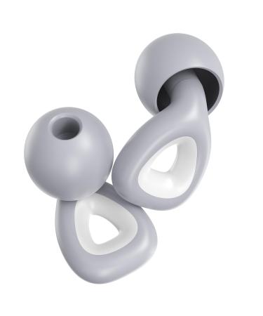 bucolico Ear Plugs for Sleeping Noise Cancelling Reusable Silicone Earplugs - NRR 27 dB Ear Plugs for Sleeping Noise Cancelling for Sleeping Concert Snoring Study and Work (Gray)