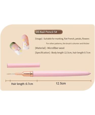 Dewedrt 5PCS 7/9/11/15/25mm Nail Liner Brush Set UV Gel Nail Brushes Kits French Stripe Line Painting Drawing Flower Pen Tools Easy Install D - Buy Online on GoSupps.com