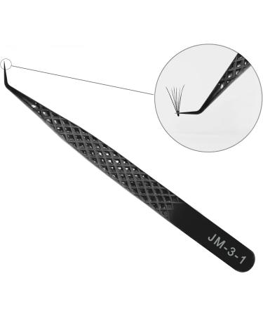 Professional Eyelash Extension Tweezers | High Precision Stainless Steel Volume Tweezers (JM3-1 Black) for Perfect Application - Buy Online on GoSupps.com