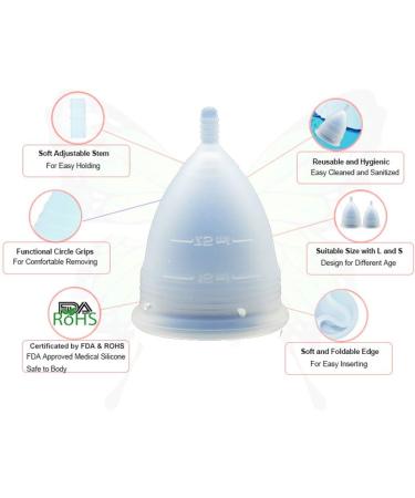 Super Soft Menstrual Cup - Reusable Medical Silicone | Sensitive Women's Hygiene Product (L Transparent) - Buy Online on GoSupps.com