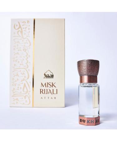 Dukhni Misk Rijali Attar | Soft Silky White Musk | Authentic Arabic Fragrance Oil | 100% Pure, Alcohol-Free, Halal | 1 bottle x 6ml