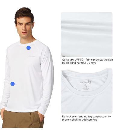 BALEAF Men's UV SPF 50+ Long Sleeve Sun Protection Shirt - 01-White XL - Buy Online on GoSupps.com