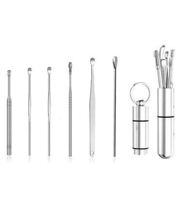 6 Pack Ear Wax Tool Easy to Clean and Portable Stainless Steel Earwax Tool Kit
