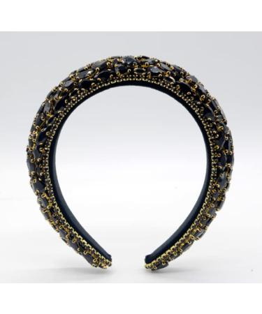 Leemasing Rhinestone Stand Hair Band - Padded Baroque Crystal Fashion for Brides & Parties | Perfect Gift for Weddings & Anniversaries (Black) - Buy Online on GoSupps.com