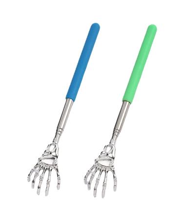 Dcniyt telescopic back scratches made of stainless steel 2 pieces portable ultimate pocket self-massage device for itching (2)